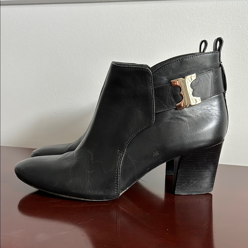 Black Leather Ankle Boots